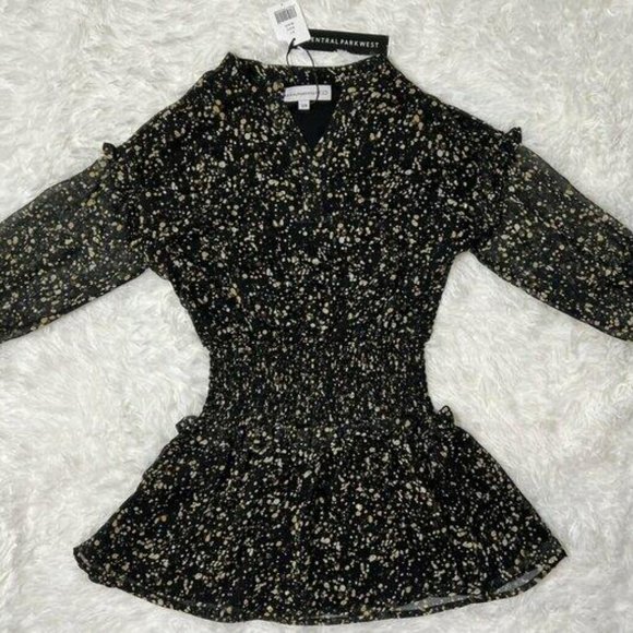 NWT Central Park West Kid Girl's Splatter Print Smocked Dress Size 10-12 - Picture 2 of 2